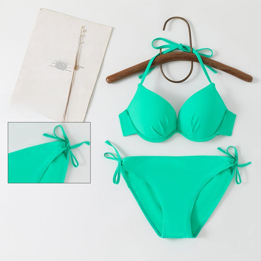 Womens Underwire Bikini Swimsuit Three-Piece Set