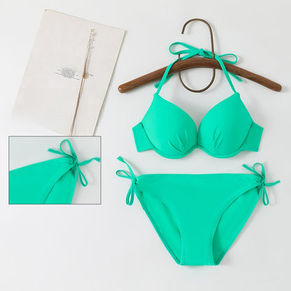 Womens Underwire Bikini Swimsuit Three-Piece Set