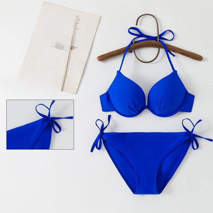 Womens Underwire Bikini Swimsuit Three-Piece Set