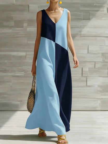 Womens V-Neck A-Line Dress