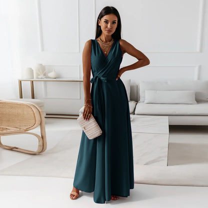 Womens V-Neck A-Line Dress