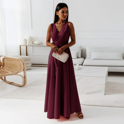 Womens V-Neck A-Line Dress