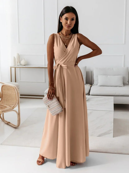 Womens V-Neck A-Line Dress