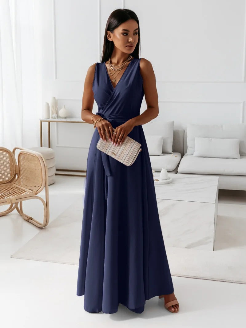 Womens V-Neck A-Line Dress