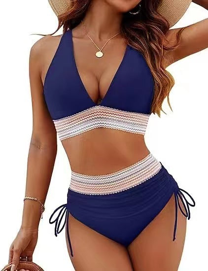 Womens V-Neck High-Waisted Bikini