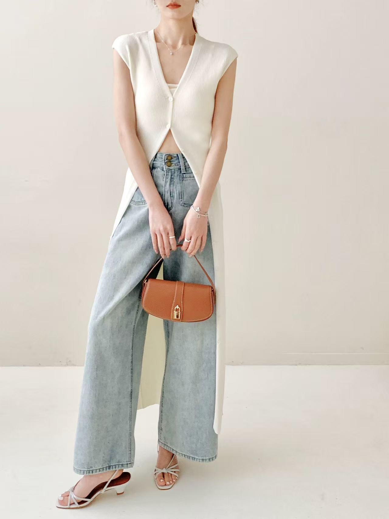 Womens V-Neck Knitted Long Dress