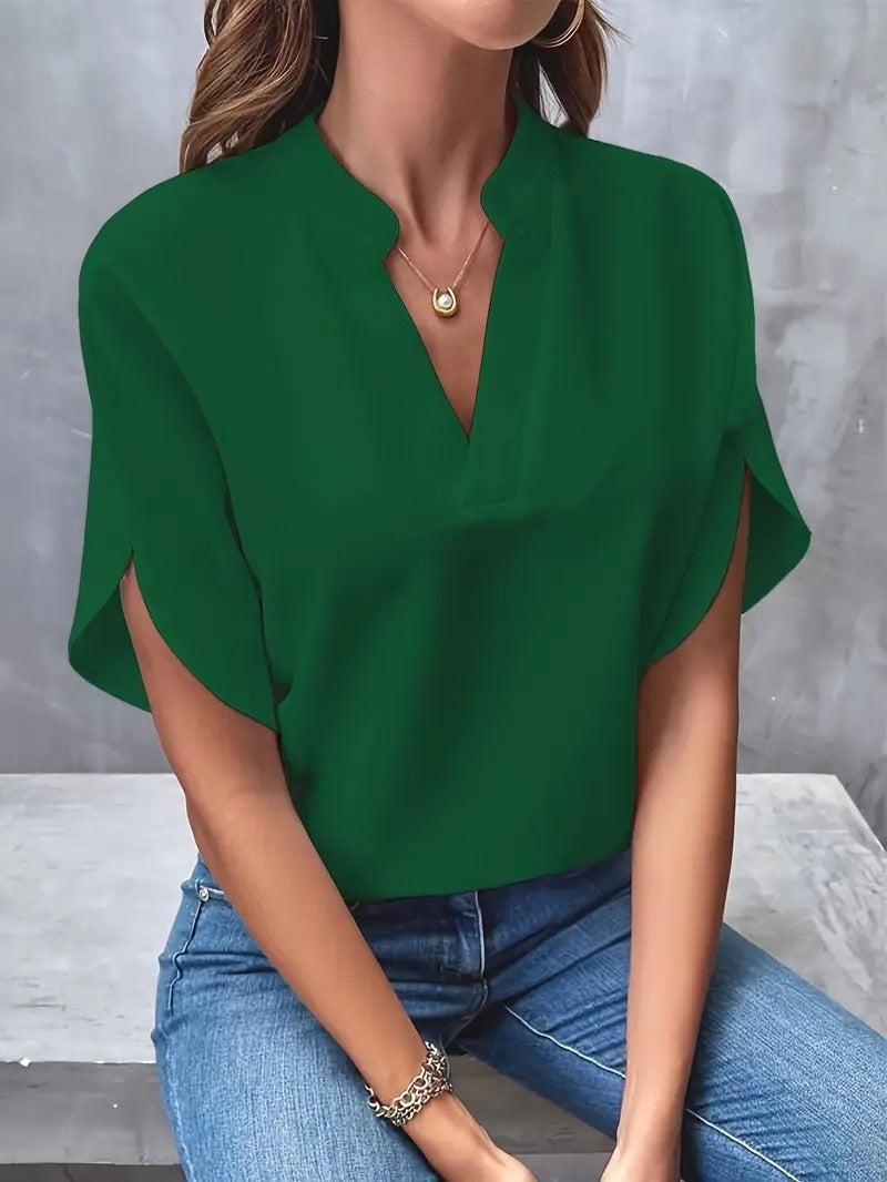 Womens V-Neck Loose Shirt