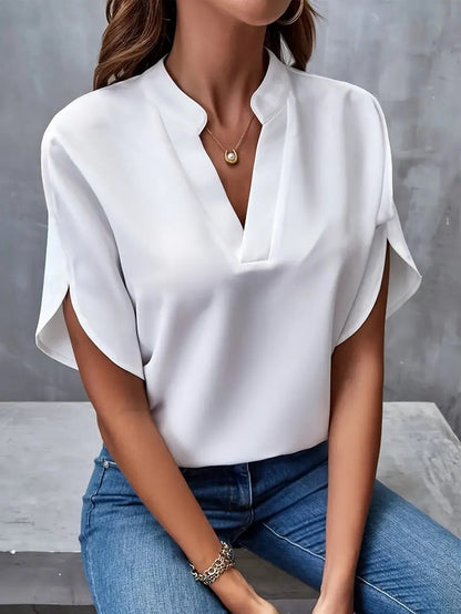 Womens V-Neck Loose Shirt