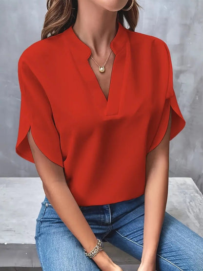Womens V-Neck Loose Shirt