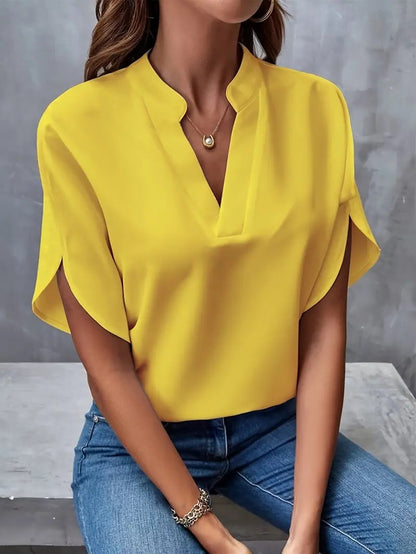 Womens V-Neck Loose Shirt