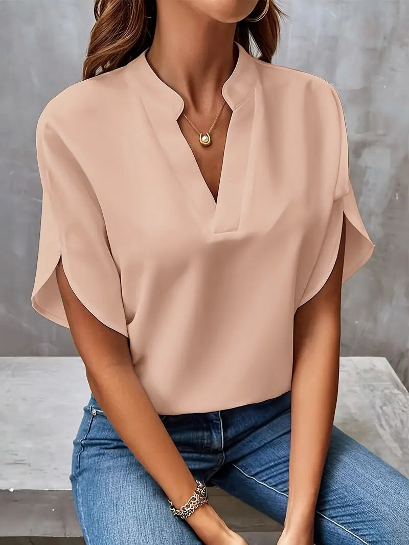 Womens V-Neck Loose Shirt