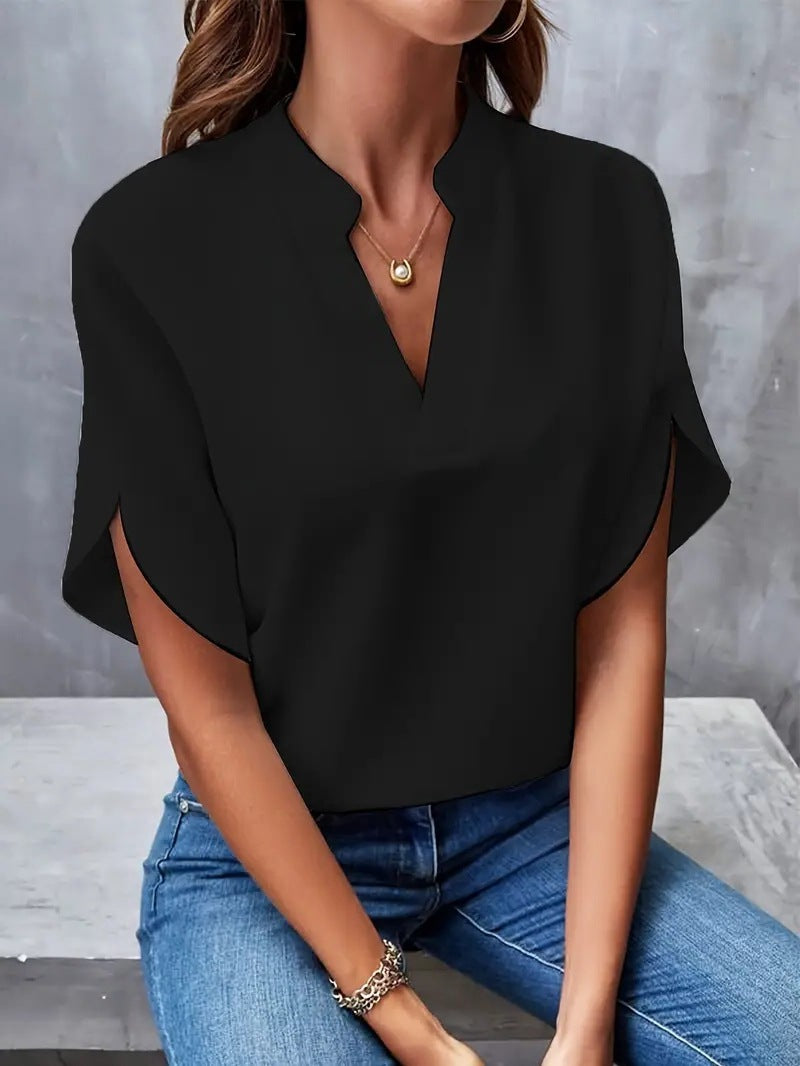 Womens V-Neck Loose Shirt
