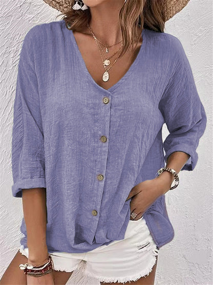 Womens V-Neck Short Sleeve Shirt