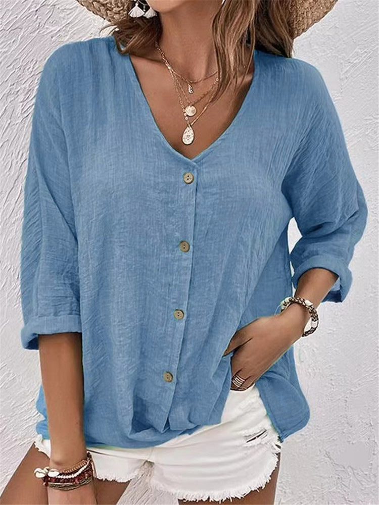 Womens V-Neck Short Sleeve Shirt