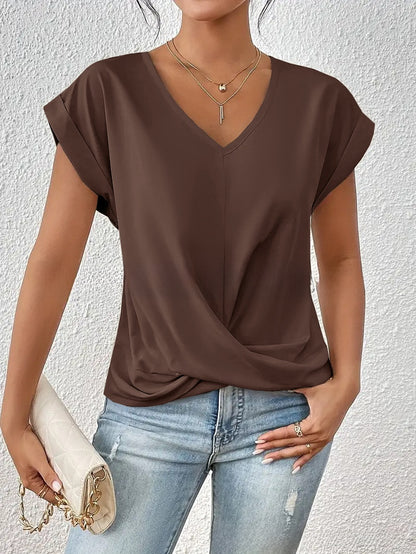 Womens V-Neck Short Sleeve T-Shirt