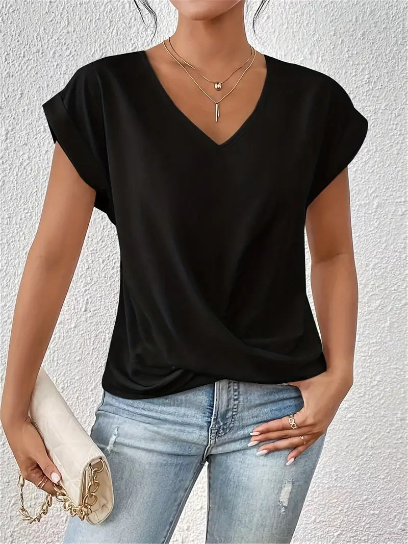 Womens V-Neck Short Sleeve T-Shirt