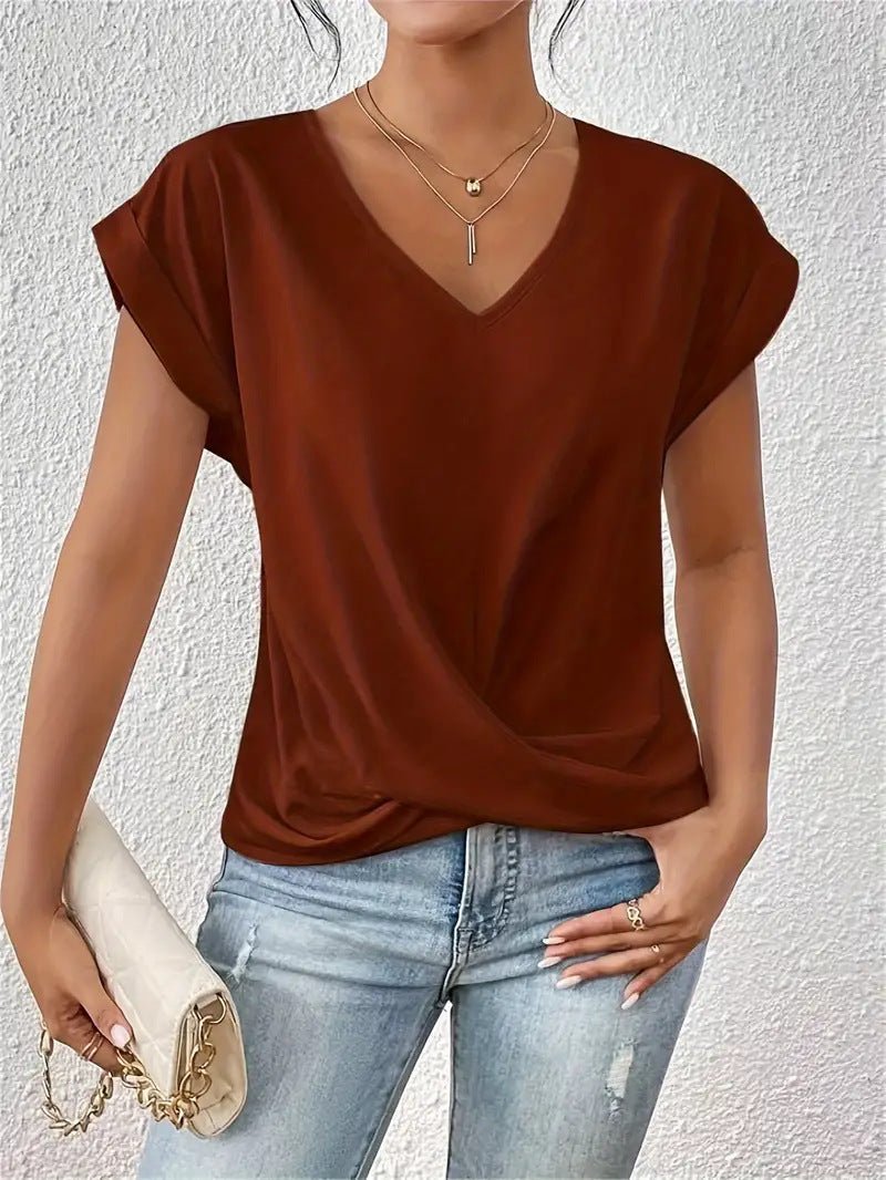 Womens V-Neck Short Sleeve T-Shirt