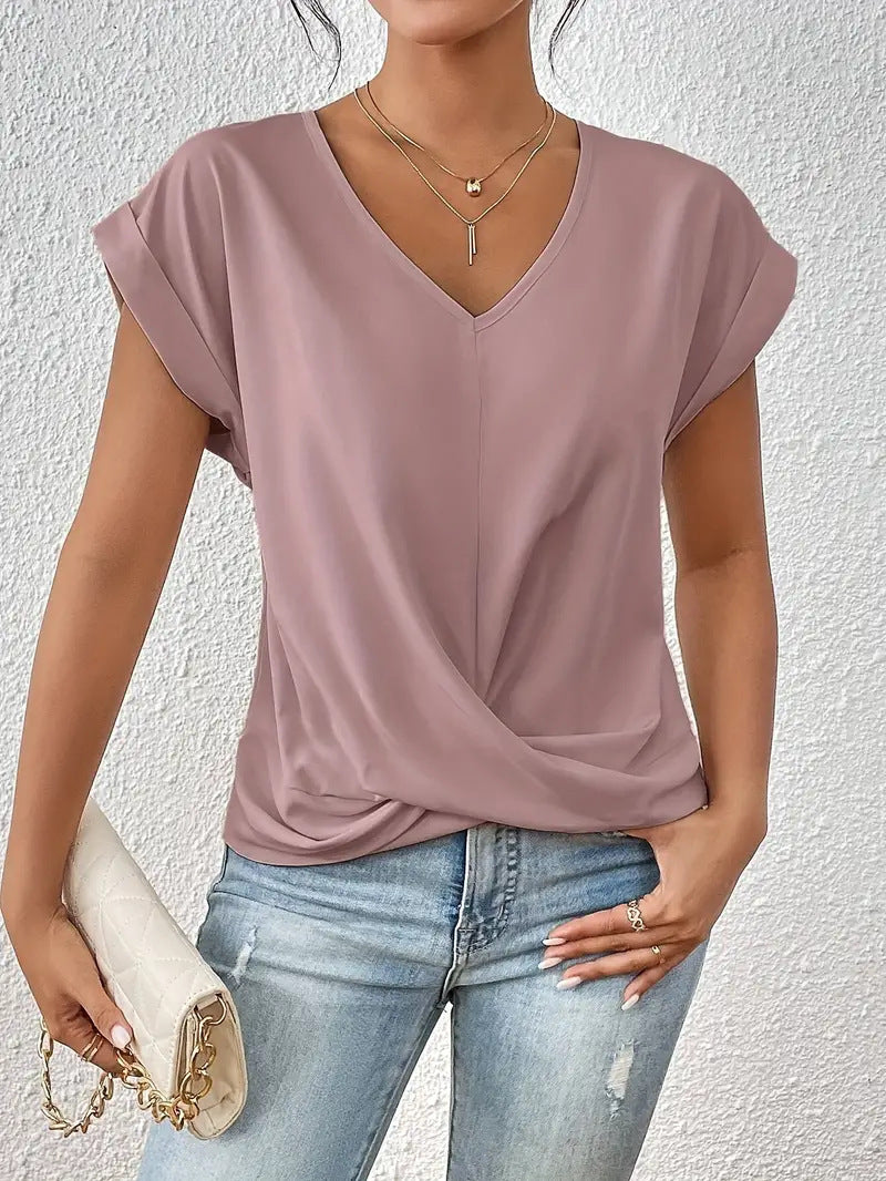 Womens V-Neck Short Sleeve T-Shirt