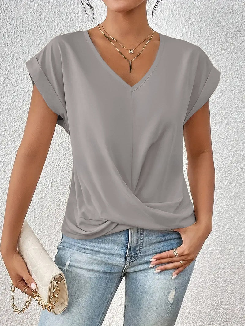 Womens V-Neck Short Sleeve T-Shirt