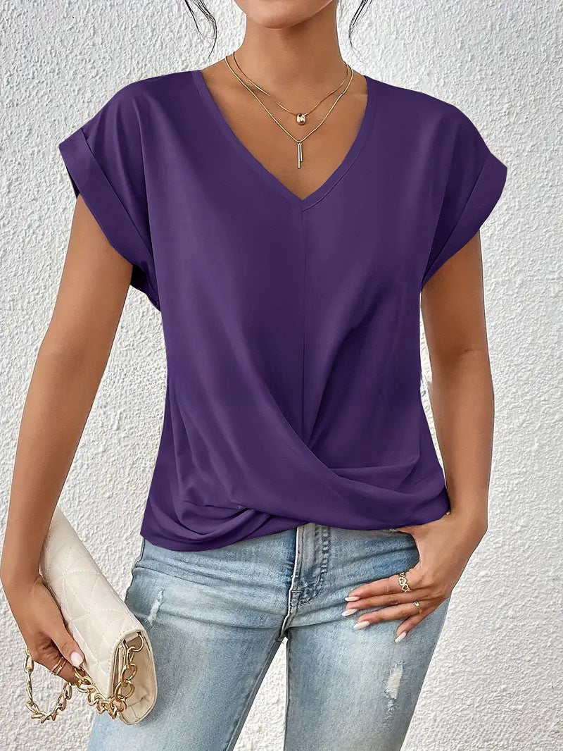 Womens V-Neck Short Sleeve T-Shirt