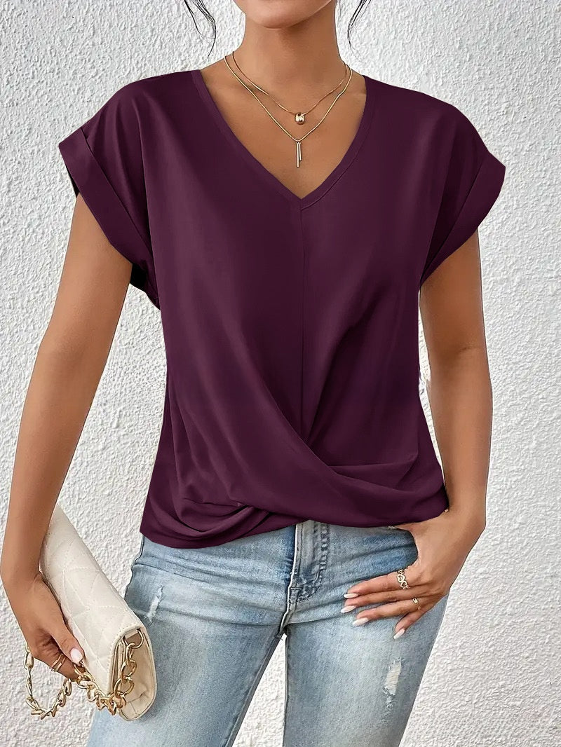 Womens V-Neck Short Sleeve T-Shirt