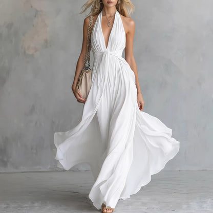 Womens V-Neck Sleeveless Dress