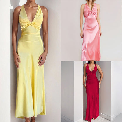 Womens V-Neck Slim Fit Dress