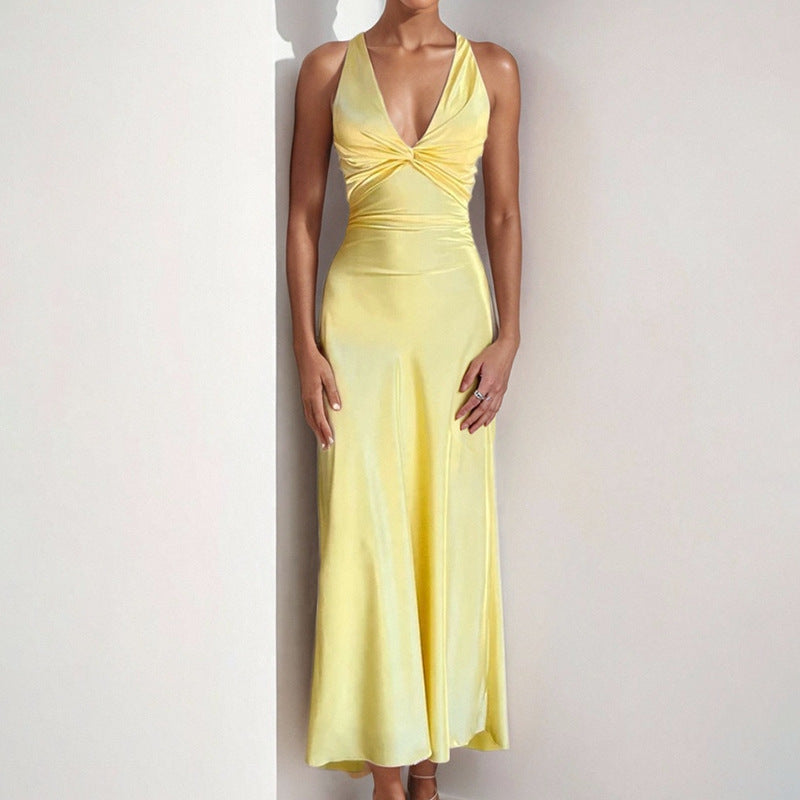 Womens V-Neck Slim Fit Dress