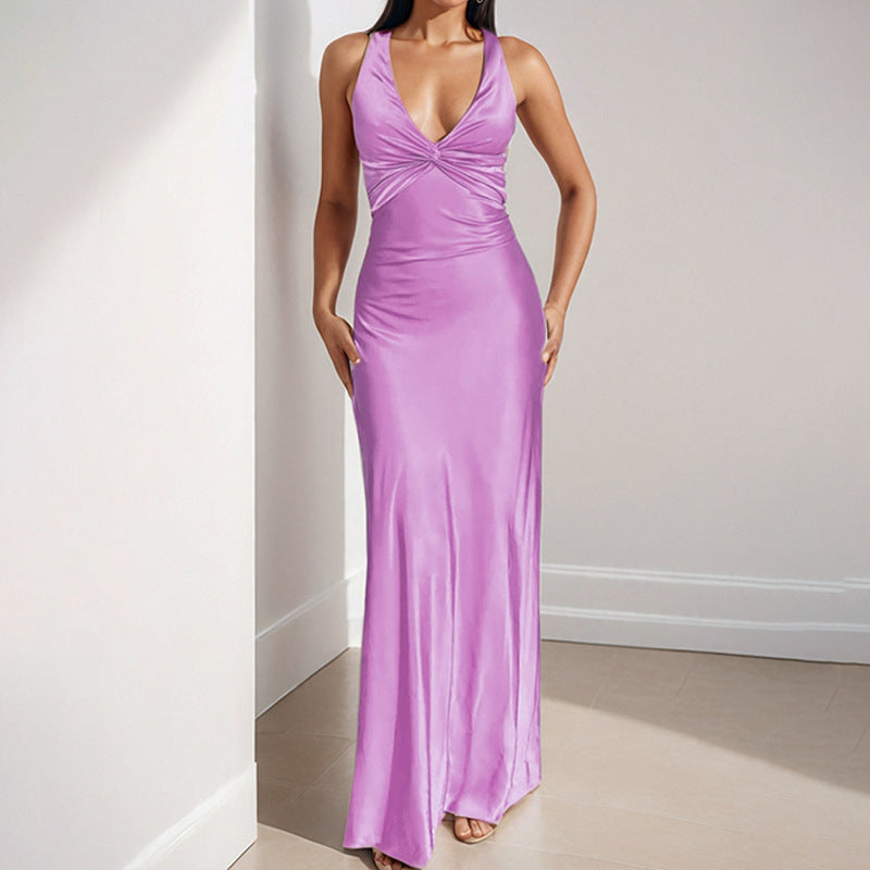 Womens V-Neck Slim Fit Dress