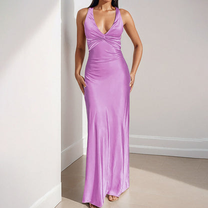 Womens V-Neck Slim Fit Dress