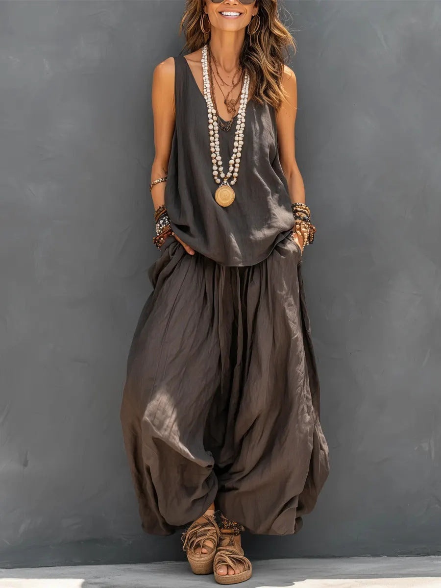 Womens V-Neck Vest and Pants