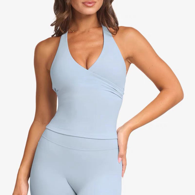 Womens V-Neck Yoga Fitness Vest