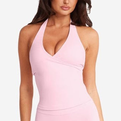 Womens V-Neck Yoga Fitness Vest