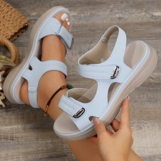 Womens Velcro Wedge Sandals