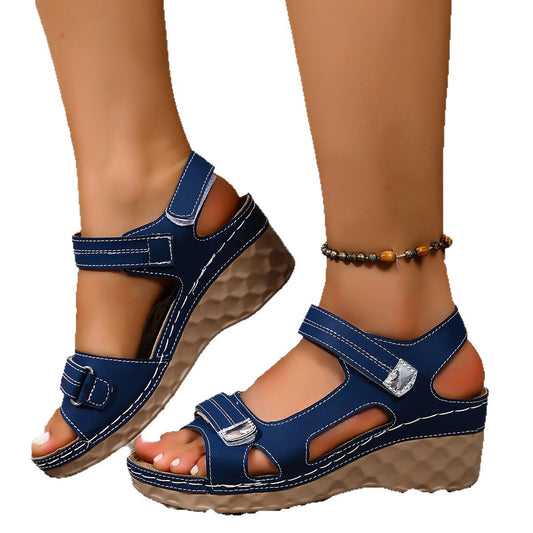 Womens Velcro Wedge Sandals