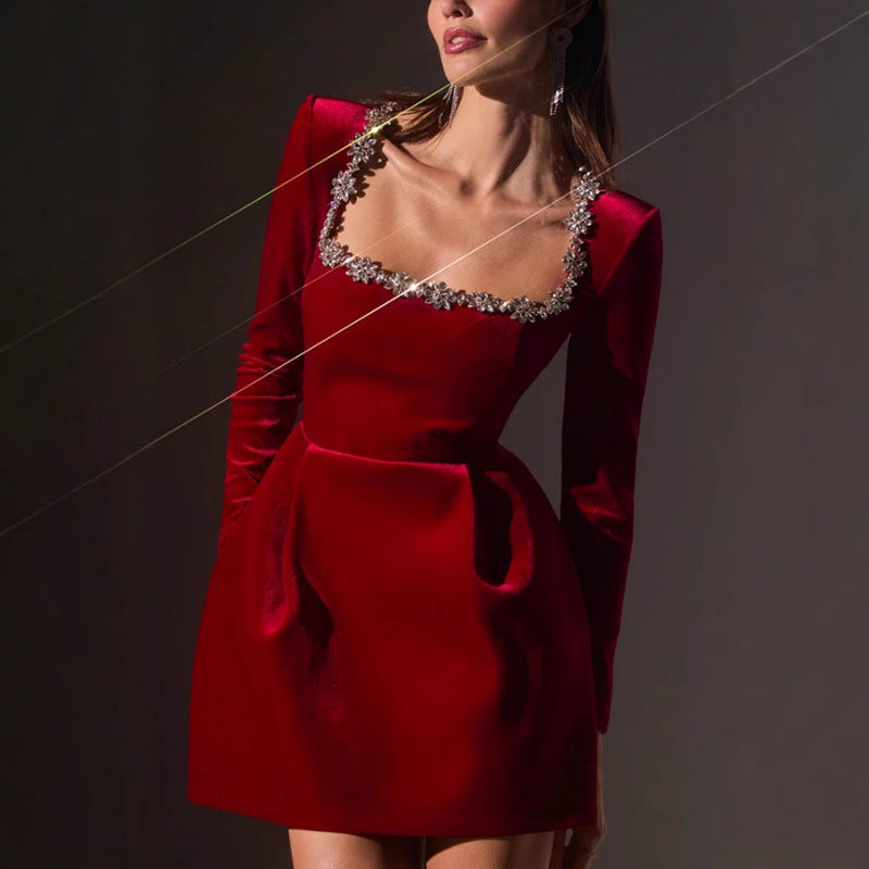 Womens Velvet Dress