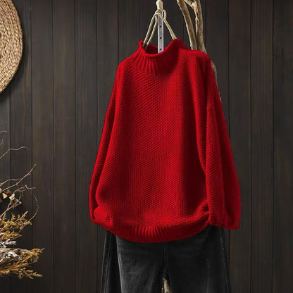 Womens Vintage Half Turtleneck Oversized Sweater