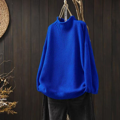 Womens Vintage Half Turtleneck Oversized Sweater