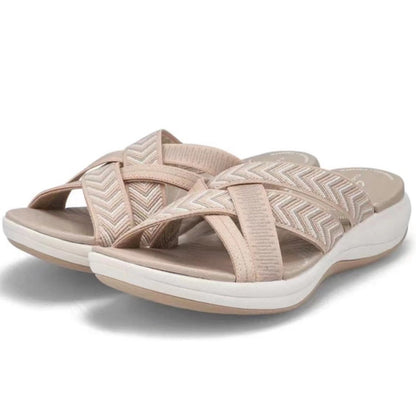 Womens Wedge Heel Cross Strap Sandals