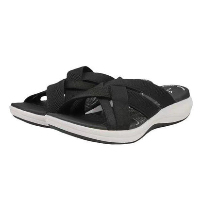 Womens Wedge Heel Cross Strap Sandals