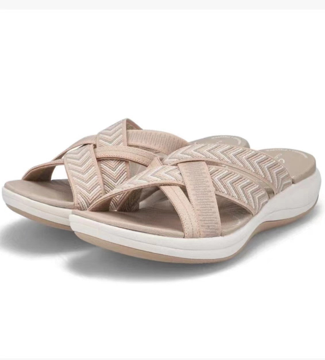 Womens Wedge Heel Cross Strap Sandals
