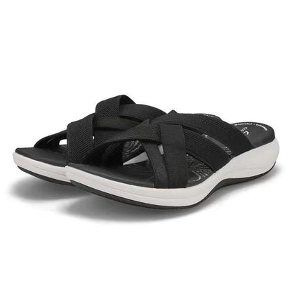 Womens Wedge Heel Cross Strap Sandals