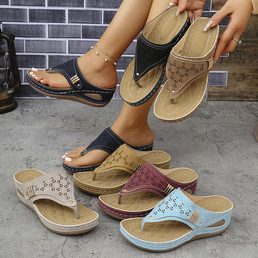 Womens Wedge Herringbone Sandals