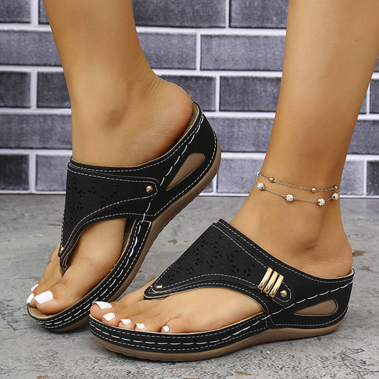 Womens Wedge Herringbone Sandals