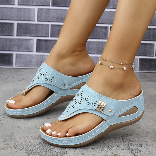 Womens Wedge Herringbone Sandals
