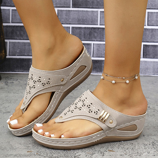 Womens Wedge Herringbone Sandals