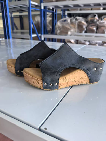 Womens Wedge Roman Sandals Fish Mouth Design
