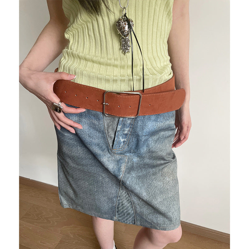 Womens Wide Leather Belt