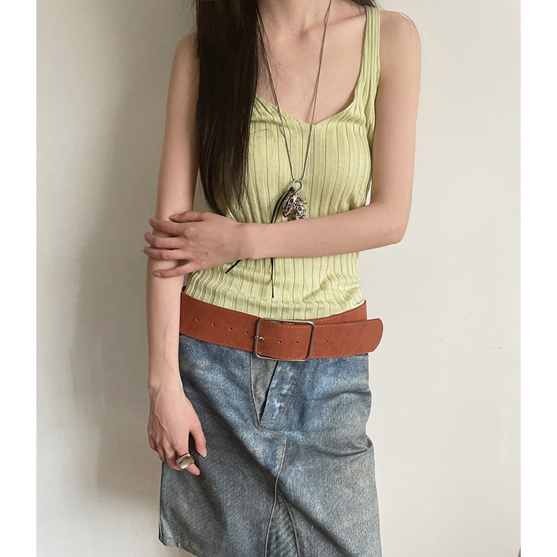 Womens Wide Leather Belt