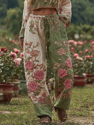 Womens Wide-Leg Casual Pants